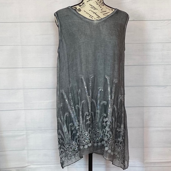 Soft Surroundings Tops - Soft Surroundings Beaded Tunic Tank